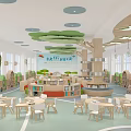 School Reading Room Library Kindergarten Reading Room Reading Area Reading Room 3d model