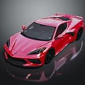 Red Modern Sports Car With Sleek Aerodynamic Design And Black Wheels