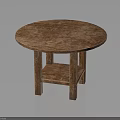 Stylish Round Wooden Table Design With Lower Shelf And Sturdy Legs For Home Furniture