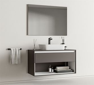 Modern sink basin cabinet 3d model