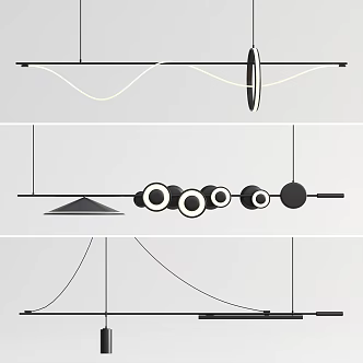 Modern chandelier combination 3d model