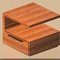 Modern Wooden Bedside Table With Single Drawer And Natural Wood Grain Design
