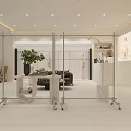 Modern Clothing Store Interior With Metal Racks Sofa Plant Displayed Clothes And Bright Lighting