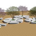 Modern Tree Pool Landscape Tree Pool Seat 3d model