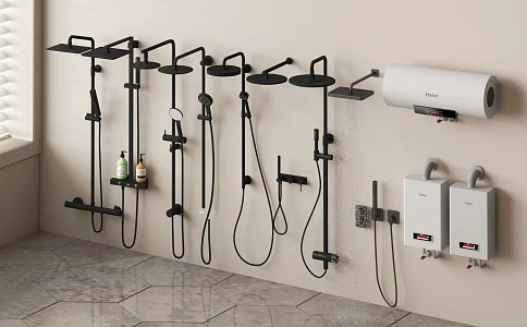 Shower shower water heater gas water heater bathroom combination 3d model