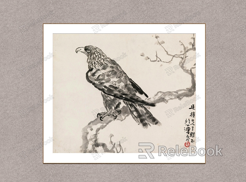 New Chinese Animal Painting Xu Beihong Eagle model