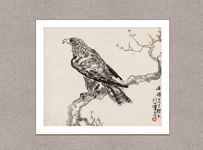 New Chinese Animal Painting Xu Beihong Eagle 3d model