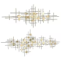 Modern Decorative Wall Decor With Golden Squares And Intersecting Lines 3d model