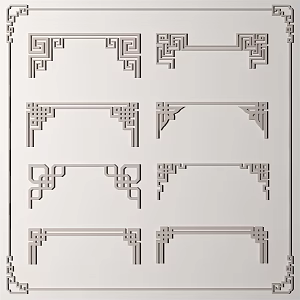 New Chinese Line Flower Box 3d model