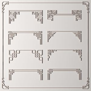 New Chinese Line Flower Box 3d model