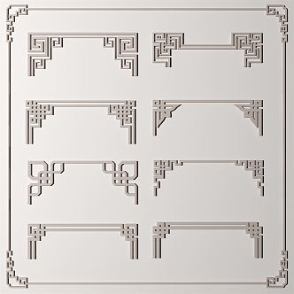 New Chinese Line Flower Box 3d model