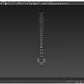 Game Character Spine Model With White Vertical Structure On Gray Background 3d model