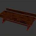 Wooden Outdoor Bench Featuring Natural Wood Grain and Simple Design for Garden