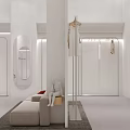 Modern White Exterior Clothing Store With Transparent Glass Window Mannequins And Fashion Clothing Displays