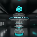 Irving Green Ice Bar Modern Design With Blue Snowflake Sign And Bottle Display Shelves