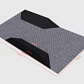 Textured Surface Design With Black Sections And Red Dimension Markings 3d model