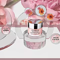 Elegant Perfume And Cosmetics Set With Pink Peony Flowers Glass Bottles And Delicate Display Packaging