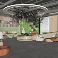 modern library 3d model