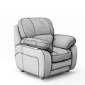 Comfortable Modern Gray Fabric Single Sofa With Cozy Armrests And Backrest 3d model