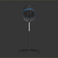 Protective Medical Head Shield With Blue Light Strip On Wheeled Stand