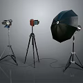 Commercial Photography Studio Equipment With Professional Lights Camera Tripods And Umbrella