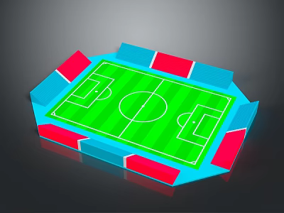 Football Field Football Field Stadium Sports Ground Gymnasium Architecture Landscape Outdoor Architecture 3d model