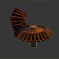 Red Gear Shaped Lighting Fixture Combination with Metal Texture and Modern Art Design