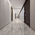 Modern Aisle Office Aisle Company Corridor Office Corridor Office Building Corridor Glass Partition Double Door 3d model