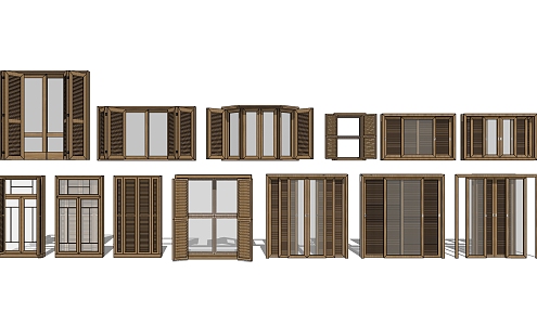 Modern blinds windows and doors blinds 3d model