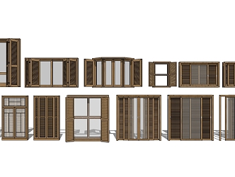 Modern blinds windows and doors blinds 3d model