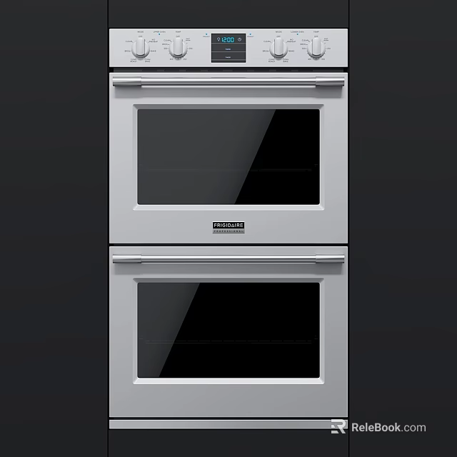 White Double Oven Kitchen Appliance With Glass Door For Modern Home Kitchen 3d model 