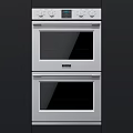 White Double Oven Kitchen Appliance With Glass Door For Modern Home Kitchen
