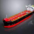 Large Commercial Oil Tanker With Red Black Hull And Deck Navigation Equipment