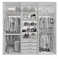 Modern Walk in Closet Interior Design With Hanging Clothes Folded Items And Storage