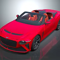 Red Luxury Convertible Sports Car With Orange Seats And Sleek Design