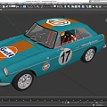 Vintage Gulf Racing Car With Blue Orange Livery Number 17 Coupé Design