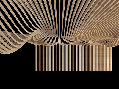 Wave Grille Ceiling Special-shaped Grille Ceiling Hall Ceiling Hotel Lobby Ceiling Hall Grille Ceiling 3d model