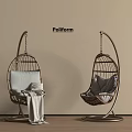 Stylish Hanging Chairs Rattan Design With Metal Frames And Soft Cushions For Indoor Comfort