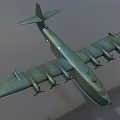 Green Fighter Aircraft With Four Propellers On Wings And White Cross Insignia On Fuselage