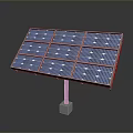 Solar Powered Laptop Charger Panel With Blue Solar Cells And Metal Stand