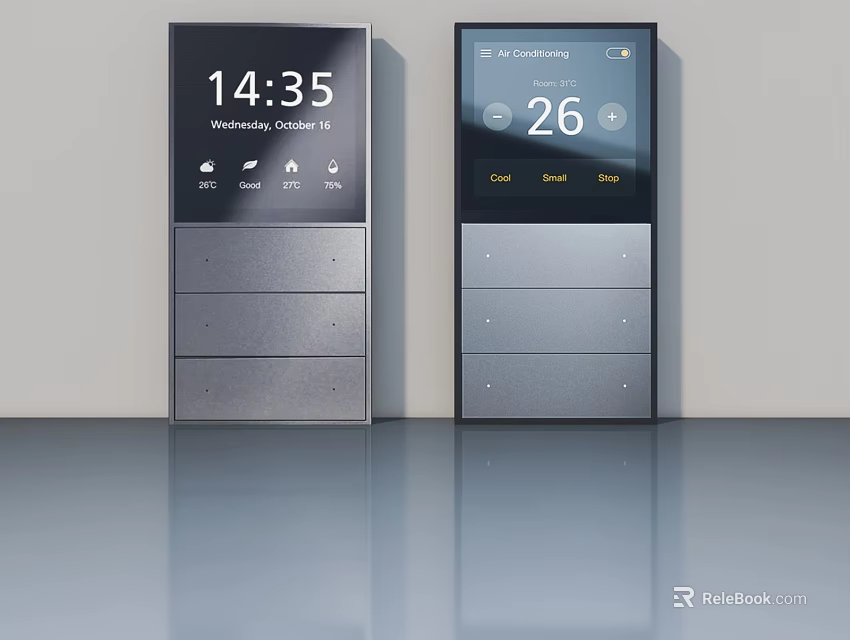 Smart Side-Hinged Door With Digital Display Time Date Temperature And Comfort Zone Control 3d model