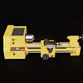 Yellow Industrial Lathe With Main Spindle Tool Rest Tailstock And Bed