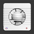 NOVA White Computer Cooling Fan with Desktop Ventilation Grille and Control Buttons 3d model