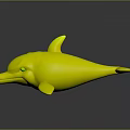 3D Rendered Blue Dolphin Character Toy With Shiny Surface And Reflective Base
