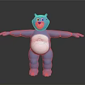 Friendly Blue Cartoon Bear With Open Arms And White Belly Design