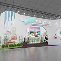 Ningbo Qianwan New Area Exhibition Booth Design Featuring Cityscape Architectural Silhouettes And Bamboo Decorations