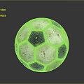 Vintage Black And White Soccer Ball With Worn Texture On Dark Reflective Surface