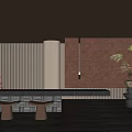 Quiet Front Desk Resort Hotel Front Desk Reception 3d model
