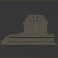 Ancient Stone Temple Architecture With Tiered Platform Stepped Entrance And Spire Decorations 3d model