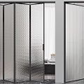 Modern Folding Doors Interior Design With Glass Panels And Metal Grid Frames